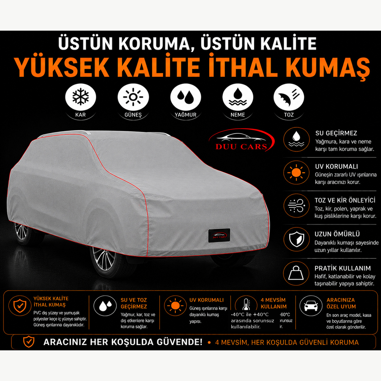 MİNİ COOPER Yüksek Kalite İthal Kumaş Branda | DUUCARS - Görsel 3